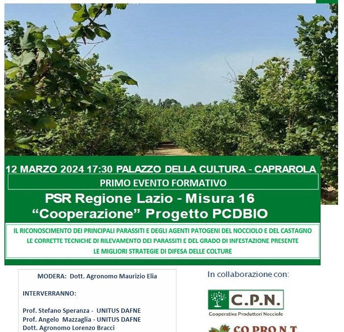 CONVEGNO SUL RICONOSCIMENTO PARASSITI DEL NOCCIOLO E DEL CASTAGNO