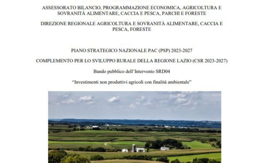BANDO DELLA REGIONE LAZIO PER REALIZZAZIONE DI RECINZIONI A PROTEZIONE DA FAUNA SELVATICA